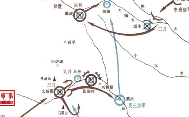 蔡州之战经过示意图